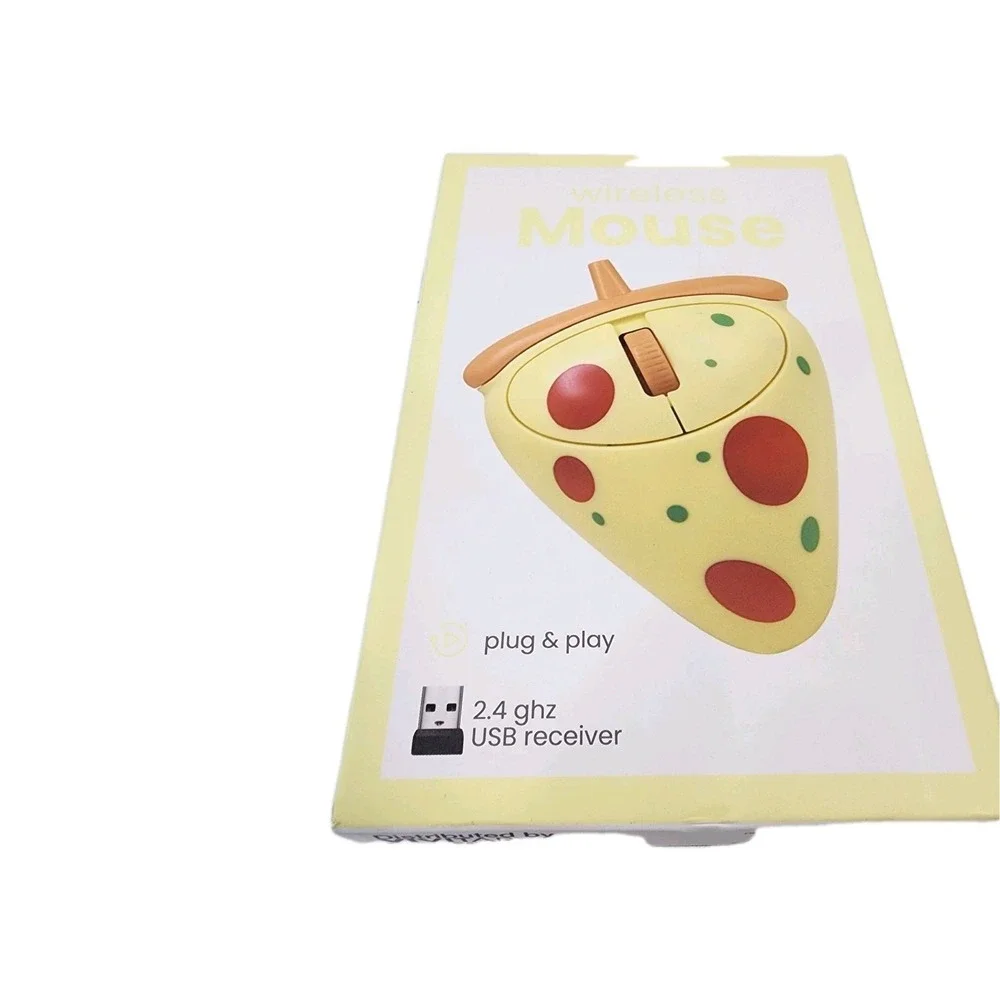 Vivatar Pizza Shaped Wireless Mouse Cool Food Trendy Unique Plug And Play New